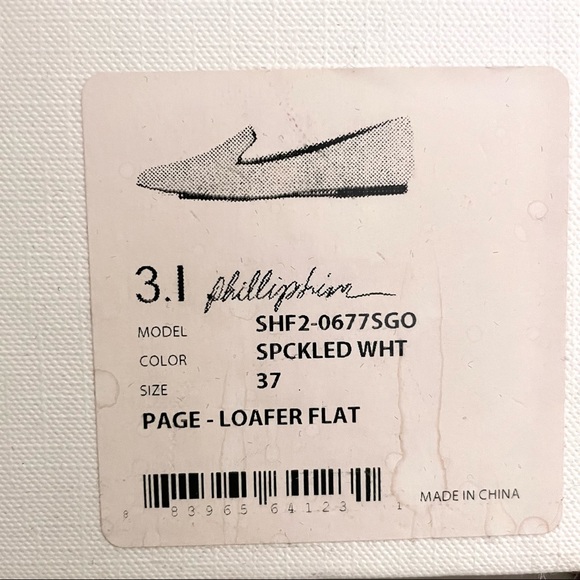 3.1 PHILLIP LIM Page Loafer Flats in Speckled White, Cute Casual Size 37 Shoes - Picture 5 of 5